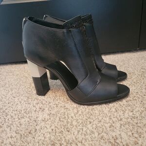 Calvin Klein Krizia Black & White Heeled Booties
